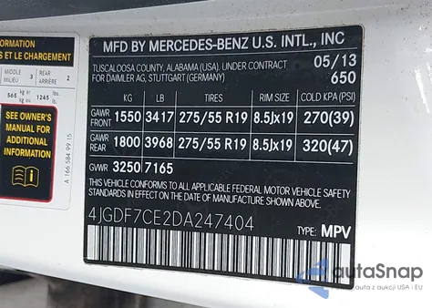 2013 Mercedes-Benz Gl 450 4Matic из США, поврежденный, VIN 4JGDF7CE2DA247404